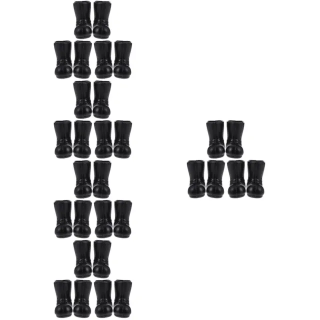 15 Pairs Mini-Stiefel Stiefeletten Weihnachtsdekorationen Schwarze Schuhe