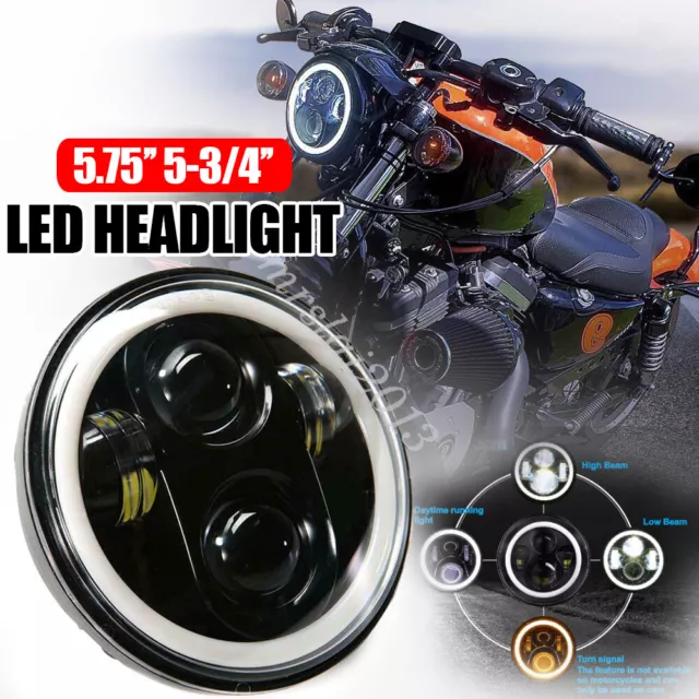 E-Geprüft 5.75'' LED Scheinwerfer 5-3/4" Hi/Lo DRL Projektor Für Harley Motorrad