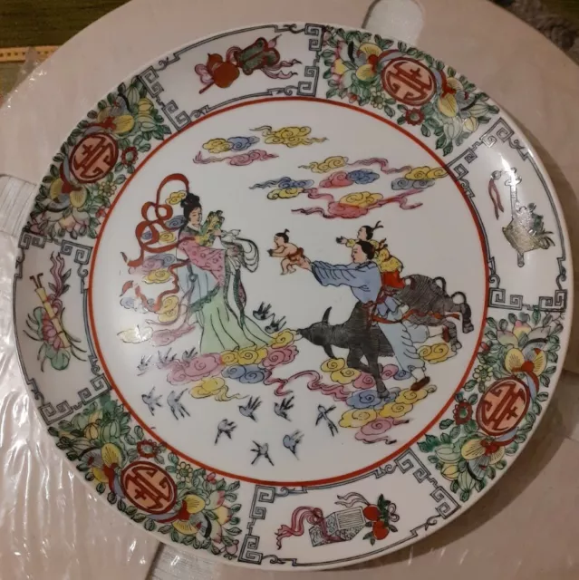 Ancienne Assiette. Porcelaine Chine. Peint à la main. XIX.