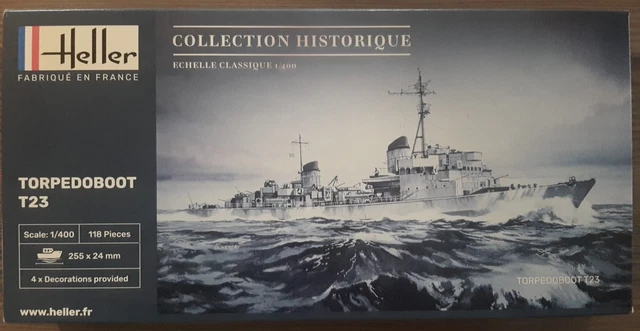 Maquette à Monter Heller - Torpedoboot T23-1923 - Échelle 1/400, 117 Pièces, Niveau Intermédiaire