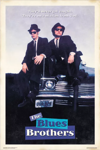 The Blues Brothers - Movie Poster (Regular Style - Sitting On Car) (24" x 36")