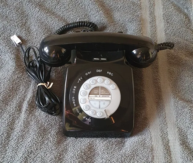 Geemarc Telecom Mayfair Push Button Telephone Black Vintage / Retro Working