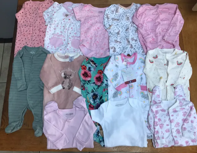 Baby girl rompers bundle 0-3 months New & Used VGC 13 Items