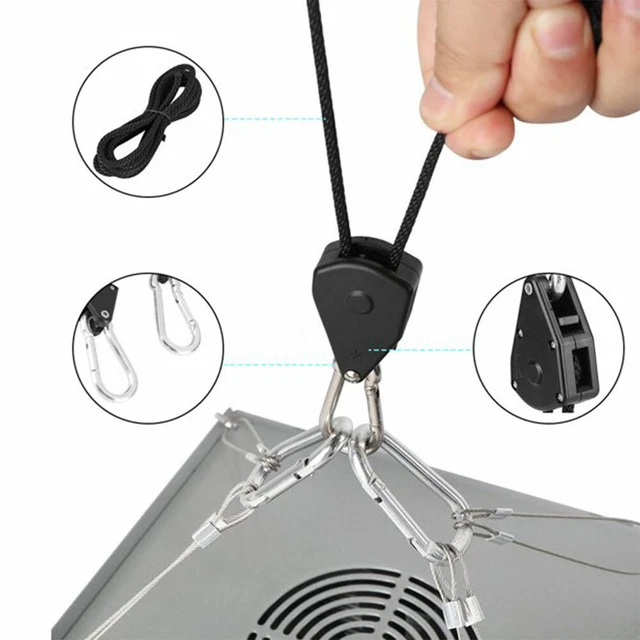 2 stücke 150lbs Kapazität 1/8 "Wachsen Licht Seil Kleiderbügel Ratsche Spannseil 8