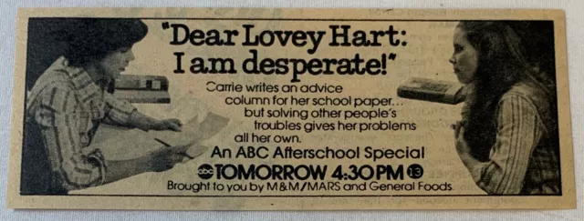 1976 Piccolo Abc Afterschool Speciale TV Ad ~ Dear Lovey Hart: I Am Desperate