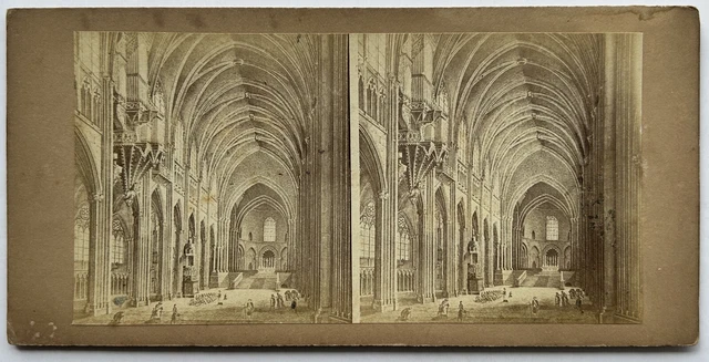 Photo Stéréo Guerre 14-18 - Rue Cathédrale En 1917, Tirage Original 8,5x16,5cm