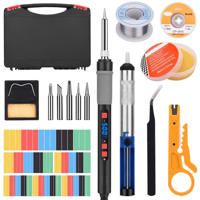 Soldering Iron Electronics Soldering Kit: 80w LCD Display Adjustable Temperat...
