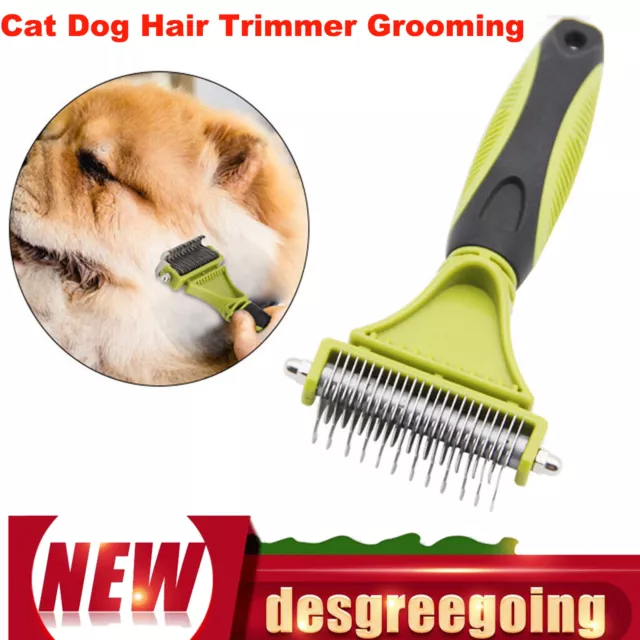 Pet Cat Dog Hair Fur Shedding Trimmer Grooming Dematting Rake Comb Brush Tool 🔥
