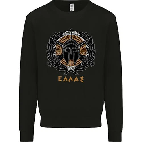 Greek Helmet Gym Training Top Spartan MMA Mens Sweatshirt Jumper