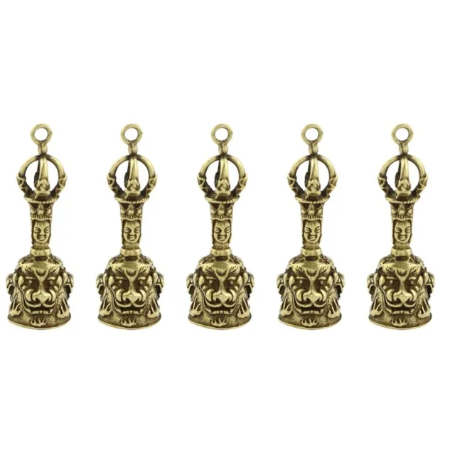 5 Count Buddhist Brass Antique Buddha Ornaments Vajra Lion Pendants