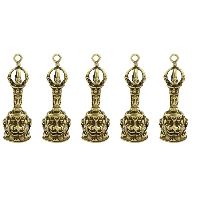 5 Count Buddhist Brass Antique Buddha Ornaments Vajra Lion Pendants