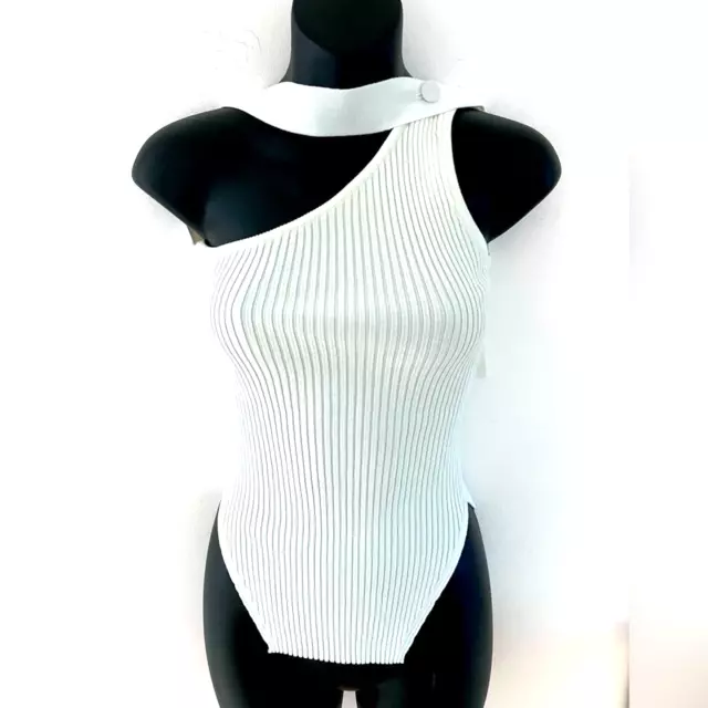 NWT REVOLVE & minimalist lovers COMMENSE winter white ribbed tank sweater XL