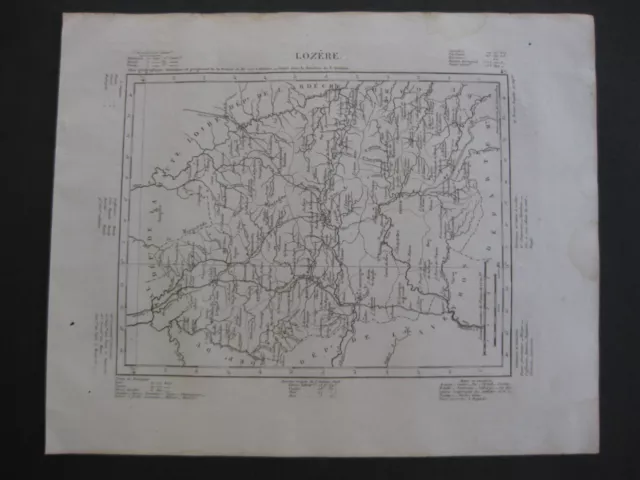 1835 GEOGRAPHIC ATLAS Map of France Department of Lozère $69.10 - PicClick