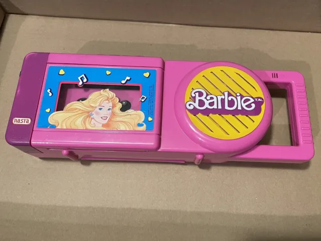 VINTAGE 1989 BARBIE Playtime Cassette Tape Player Boom Box Speaker RARE ...