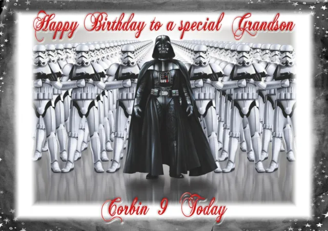 Personalised birthday card star wars darth vader