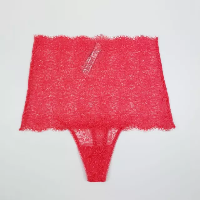 Victorias Secret Pink Lace Thong UK M High Waisted Briefs Underwear Lingerie