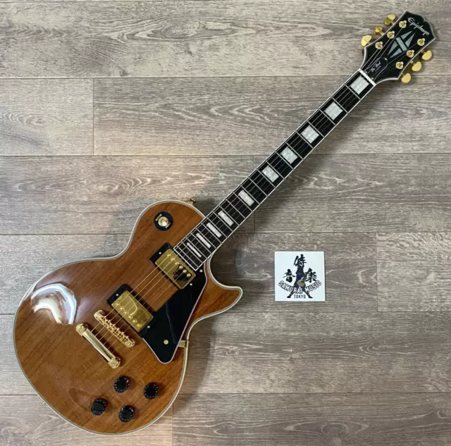 Epiphone Electric Guitar Les Paul Custom Pro KOA Top Natural 3.95kg From Japan