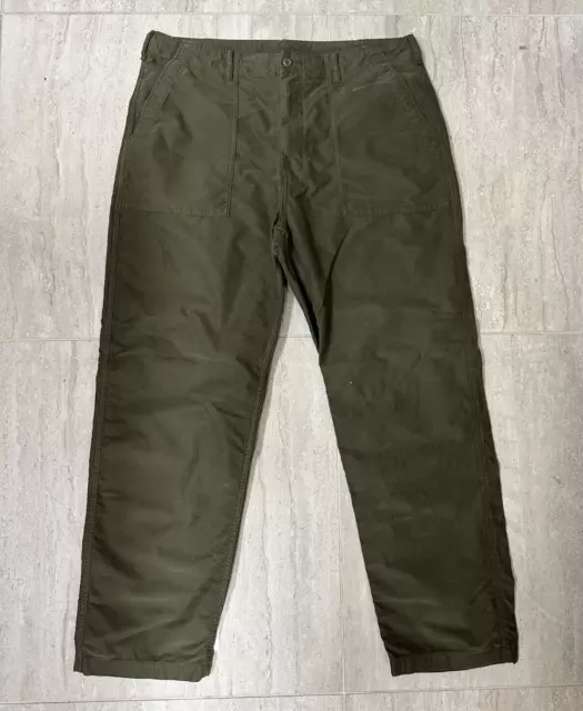UNIQLO MEN Utility Work Baker Pants Relaxed Wide XL Size 36-39 Olive Drab