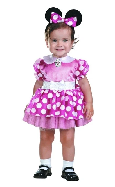 Minnie Mouse Baby Infant Girls Pink Disney Clubhouse Halloween Costume New