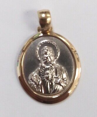 Beautiful 14K Italy Solid Two Tone Gold Jesus Charm Pendant Free Shipping