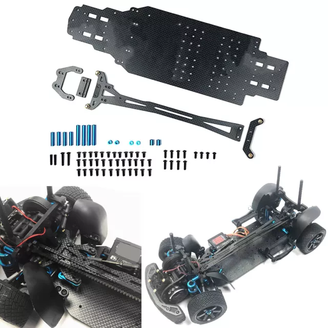 For TAMIYA XV01 RC Model Car Carbon Fiber Chassis Board Mudguard Tie Rod Holder 2