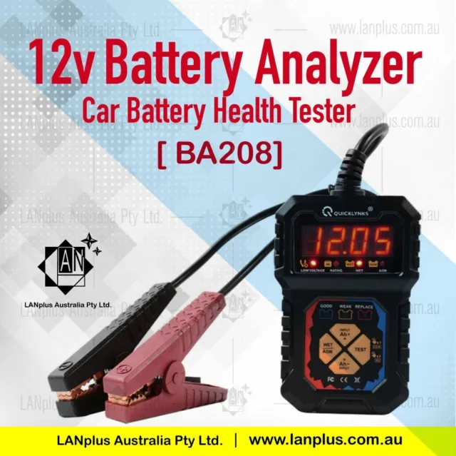 12V Battery CCA/Ah Test Car Battery Health Tester Digital Display Cranking Test