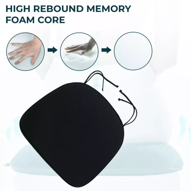 LeisureMod Memory Foam Chair Cushion: Comfortable Chair Pads with Modern Ties 3