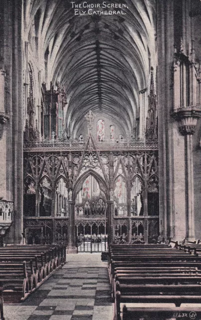 Ely Cathedral The Choir Screen Unposted Postcard J Valentine Series