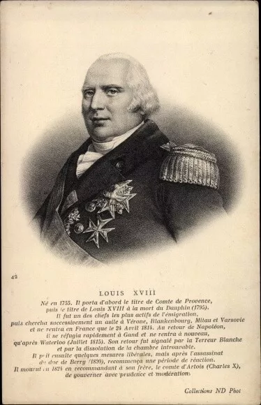 Ak Louis XVIII., König von Navarra und Frankreich, Portrait - 2910963