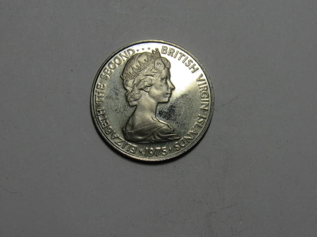 British Virgin Islands Coin - 1975 FM 25 Cents - Proof, spots