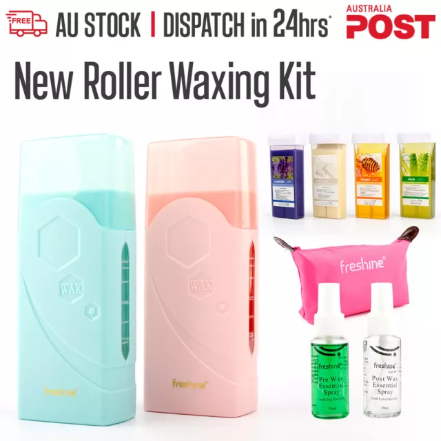 Roll on Waxing Kit Roller Wax Heater Warmer Wax Strip Depilatory Hair Removal AU