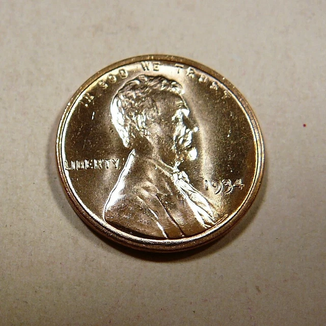 1934 Lincoln Cent Brilliant Red BU  Gem  (A-01-2)