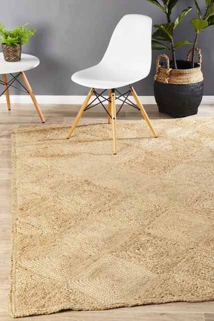 New Chunky Natural Fiber Hatch Carpet Area Rug Floor Covering 270x180cm