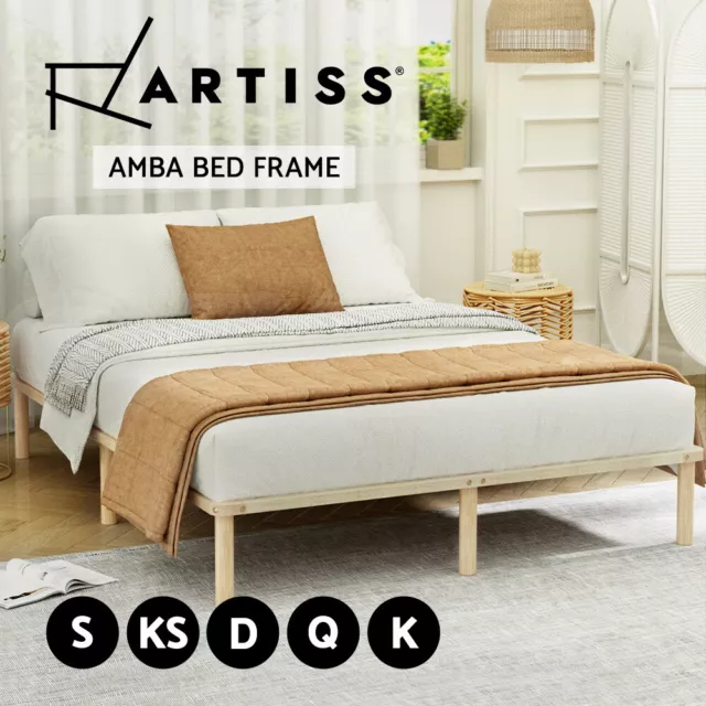 Artiss Bed Frame Single Double Queen King Size Wooden Bed Base Mattress Platform