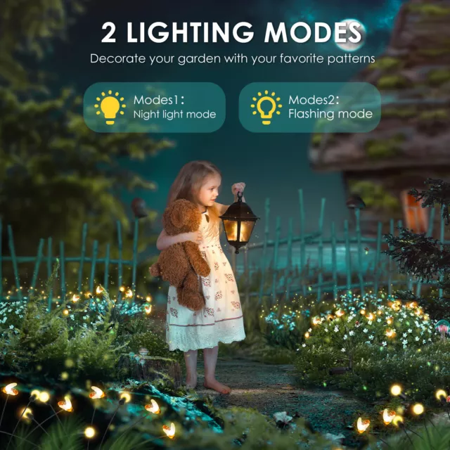 Solar Powered Firefly Lights Outdoor Garden Lawn Landscape Swaying Decor Lamp UK 3
