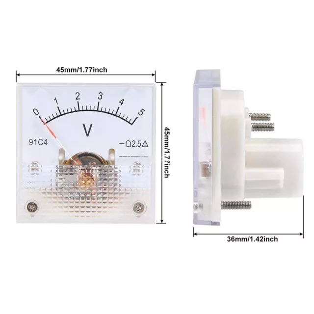 91C4 DC Voltmeter Analog Panel Voltage Meter Mechanical Pointer Type 3-250VSJ SC 3