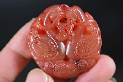 Exquisite Chinese Old Jade Hand Carved *Goose* Pendant Z26