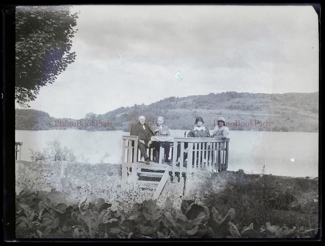 France Famille Vacances c1930 Photo NEGATIVE Glass Plate Vintage P30L20n12