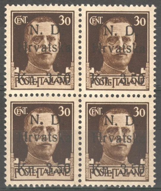 CROATIA NDH 1943 WWII - 3.5 kune on 30c. Local issue SIBENIK Sebenico MNH CV180$