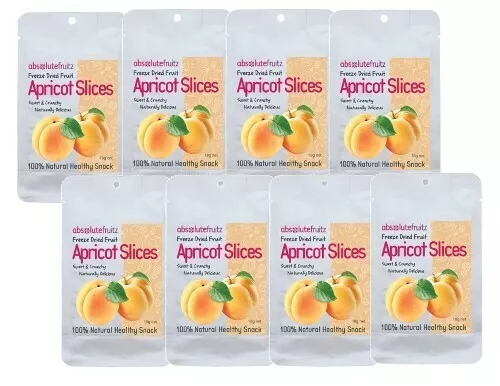 8 x AbsoluteFruitz Freeze Dried Apricot Slices 18g -144g TOTAL