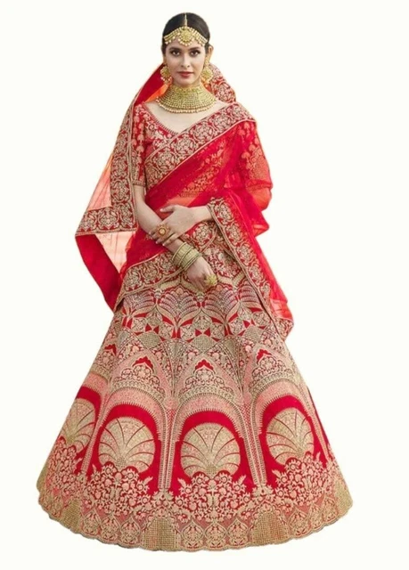 Traditional Indian Designer Lengha choli Wedding Party Wear Embroidered Design