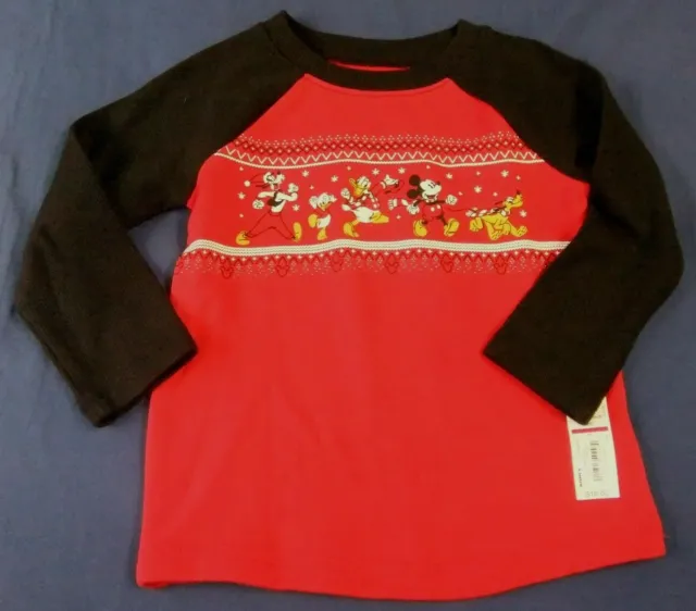 NWT Toddler 18M, 24M Cozy Warm Fleece Sweatshirt CHRISTMAS Disney Mickey