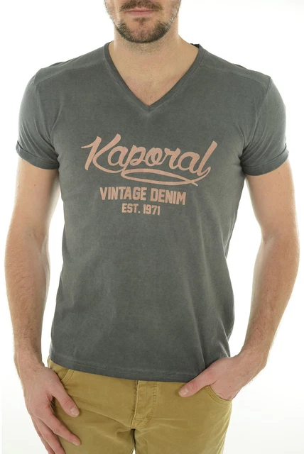 T-shirt Manches Longues Kaporal Bleu - Modèle JUGNOE14M2 - Tailles S à XXL - Neuf Avec étiquettes