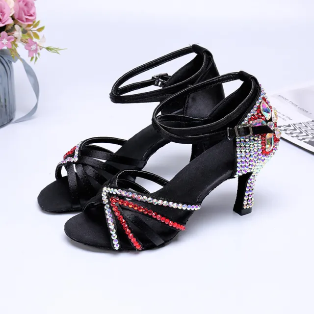 Donna Scarpe da Ballo Strass Moderno Stanza Latino Salsa Tango Performance