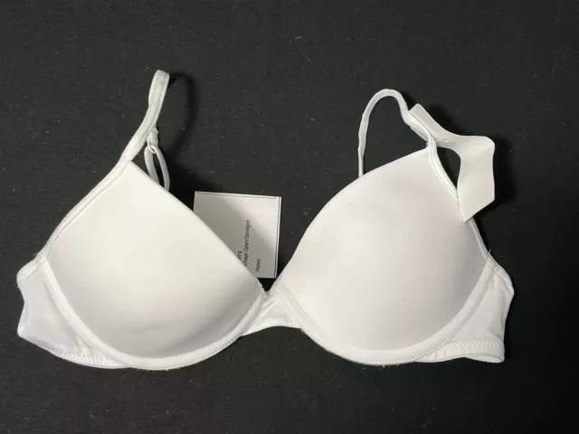 107X01 Hanes MHH126 Lightly Padded Demi Bra 34/L White NWD