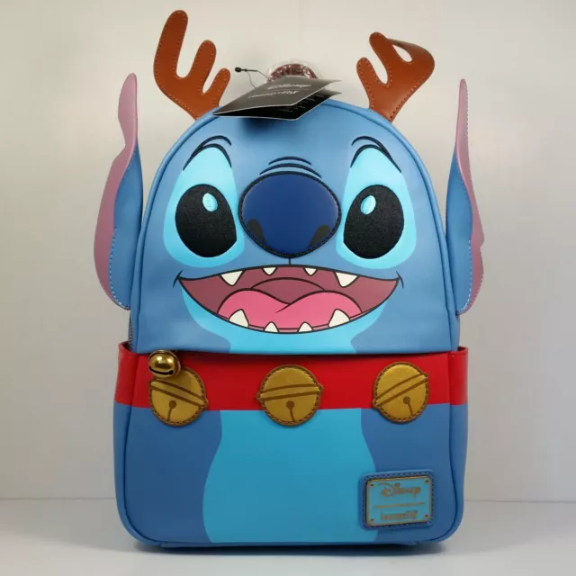 Loungefly Disney Lilo & Stitch Reindeer Mini Backpack Holiday Bag Exclusive New