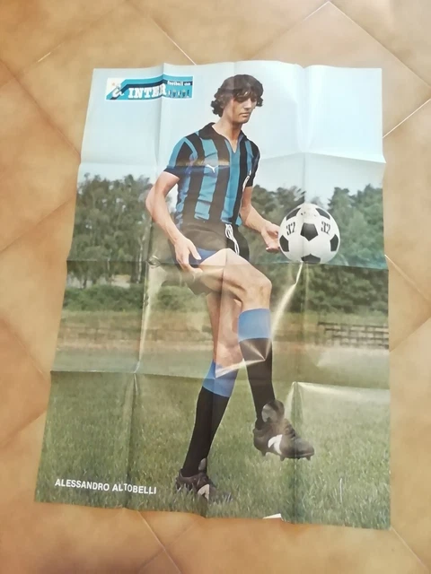 MANIFESTO ALESSANDRO ALTOBELLI / INTER CM.65x95 CIRCA