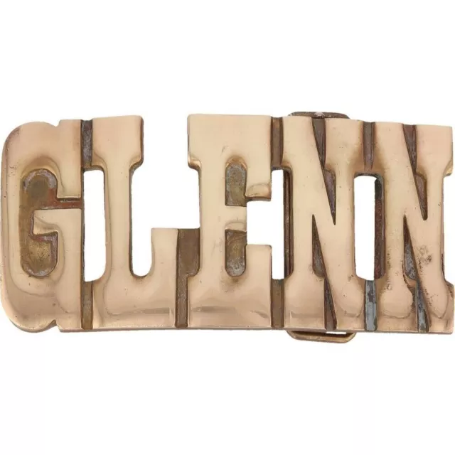 New Brass Glenn Glen Name Old School Hippie Hippy Retro NOS Vintage Belt Buckle