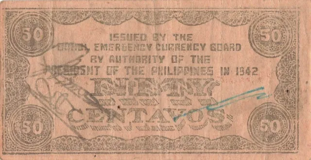 Philippines (Bohol) 50 Centavos 1942 AU