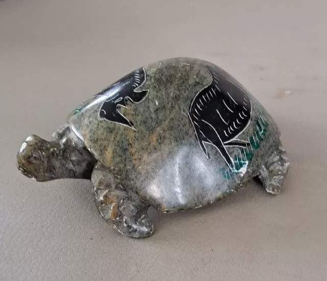 Hand Carved Polished Stone Tortoise / Turtle 4 " Long.